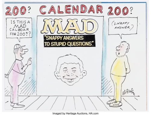 Al Jaffee MAD Snappy Answers Calendar Preliminary Original Art (1)