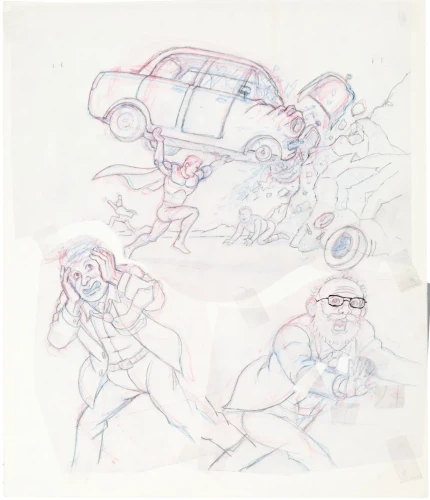 Superman 19 MAD Variant Preliminary Cover Original Art